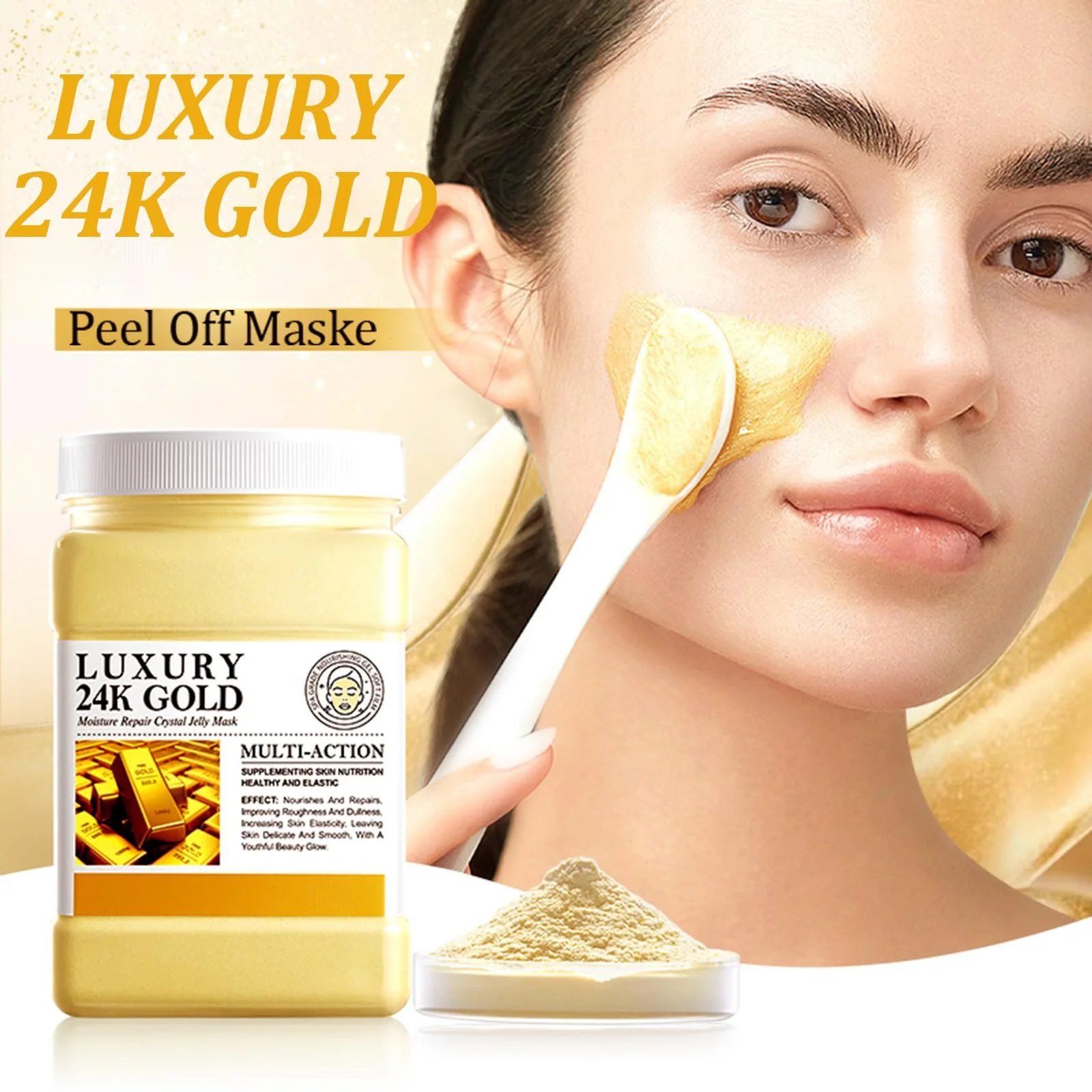 Маска для обличчя плівкова 24K Gold 540 г Золотистий, фото №2