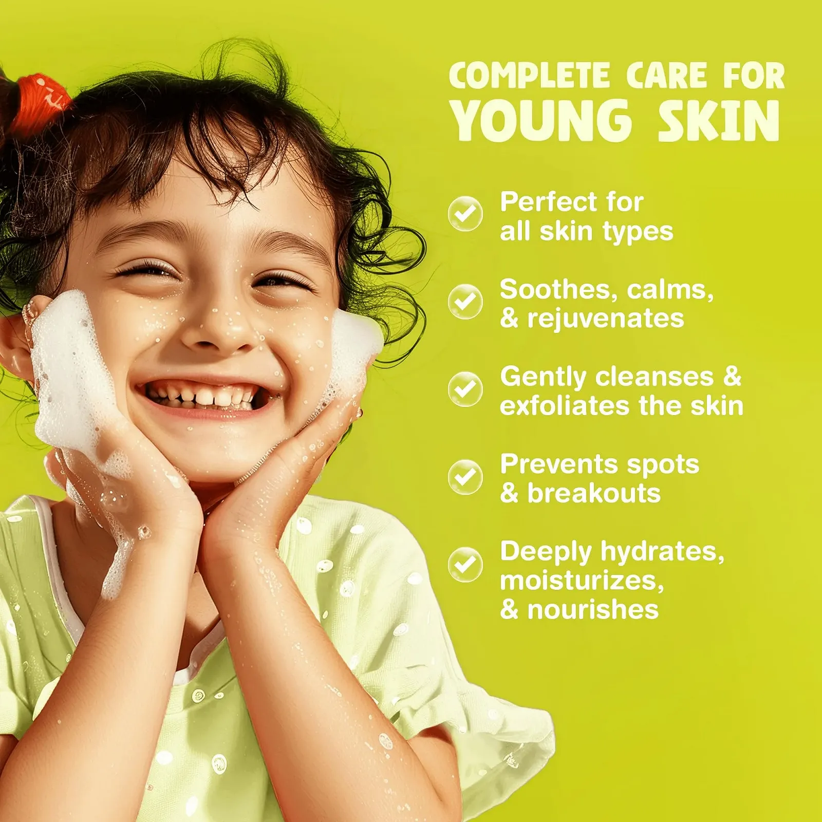 Органічний пінний засіб для вмивання для дітей, натуральний догляд за шкірою для дівчат-підлітків, фото №6