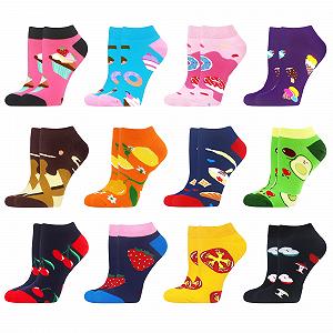 Носки WeciBor, 12 пар, цветные, забавные, короткие, хлопковые, повседневные - Фото 1