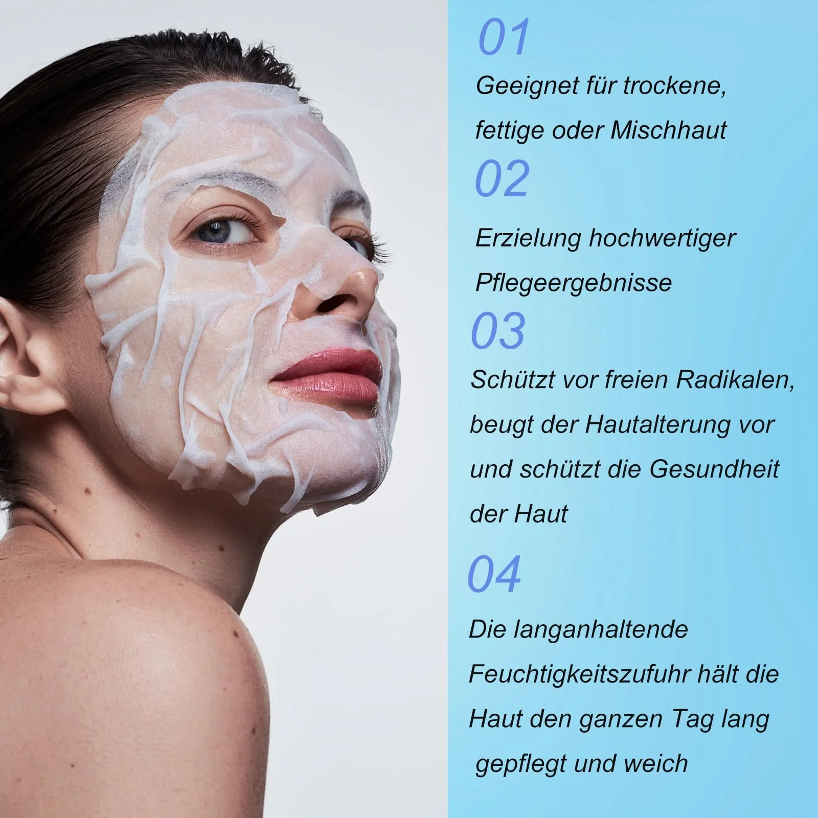 Маска Soleneva Collagen, ночная маска с коллагеном и гиалуроновой кислотой, увлажняющая маска для лица и тканевая маска для упругости кожи, антивозрастная маска для женщин, набор для ухода за лицом (6 штук в упаковке), фото №5