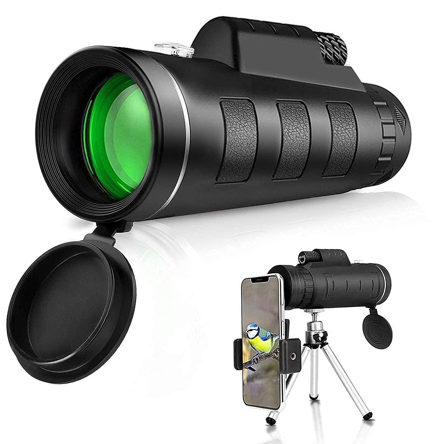 Монокуляр Teleskop 40x60 Bak4 регульоване штатив для телефону Водонепроникний низьке світло, фото №1