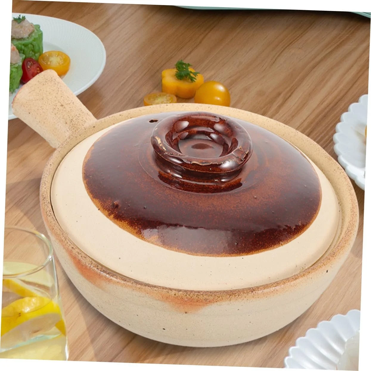 Керамічна каструля Sosoport з кришкою для супів та тушкування, фото №3