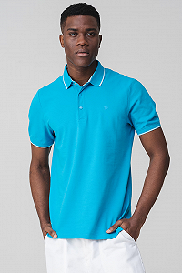 Футболка поло Cotton blend polo 2161571-6259 s.Oliver Блакитний XL - Фото 1