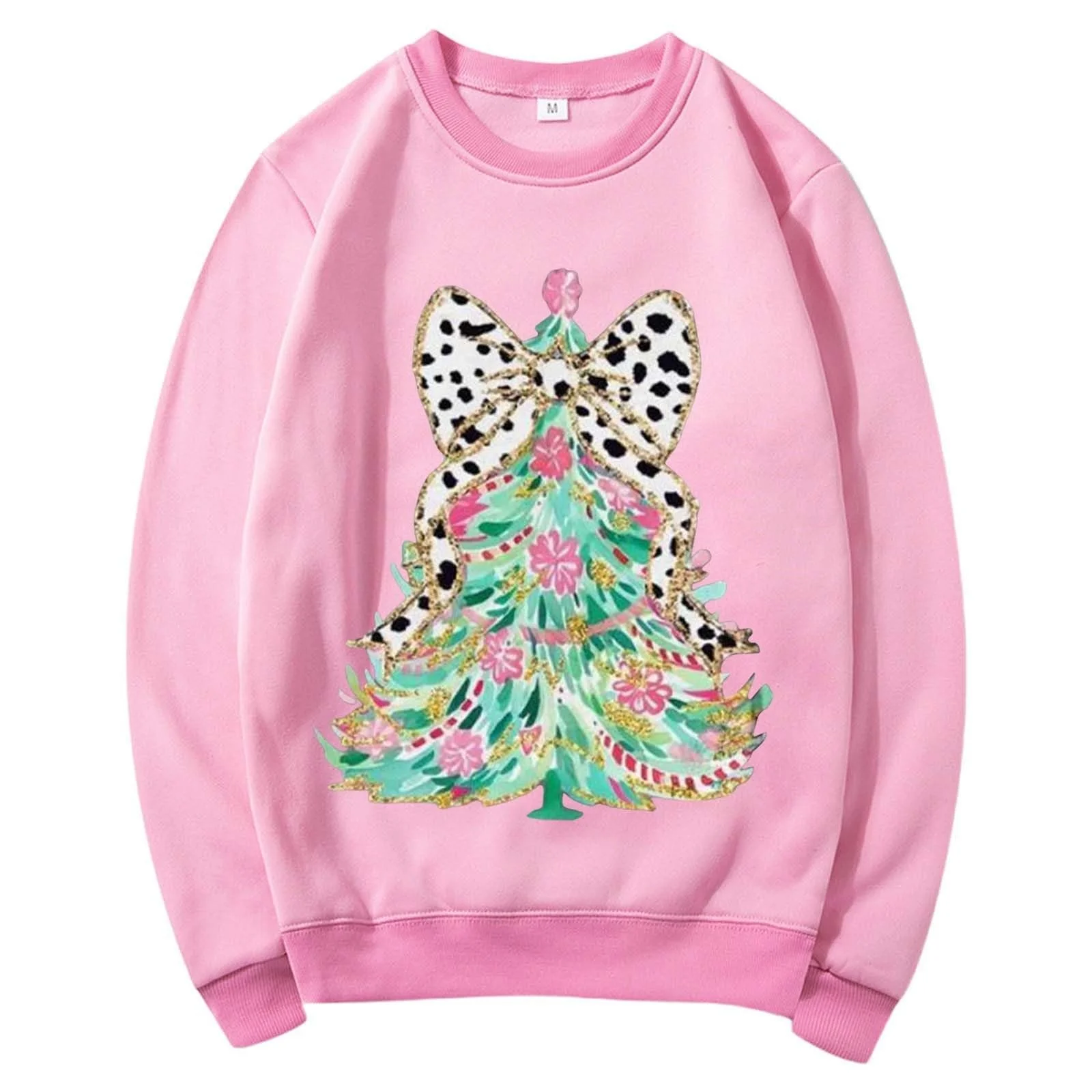 Женский Свитшот Модный Повседневный Теплый Длинный рукав Круглый вырез Мягкий С принтом, фото №3