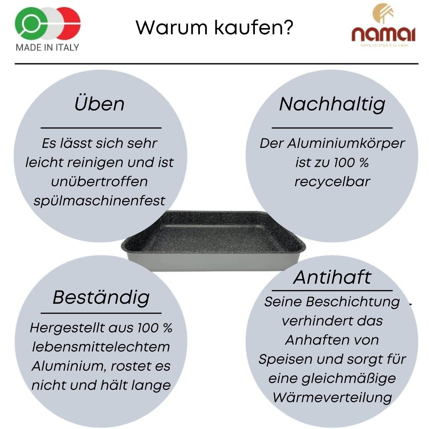 Набір форм для випікання NAMAI TRIS 3 штуки алюмінієві 35 см 30 см 25 см, фото №6