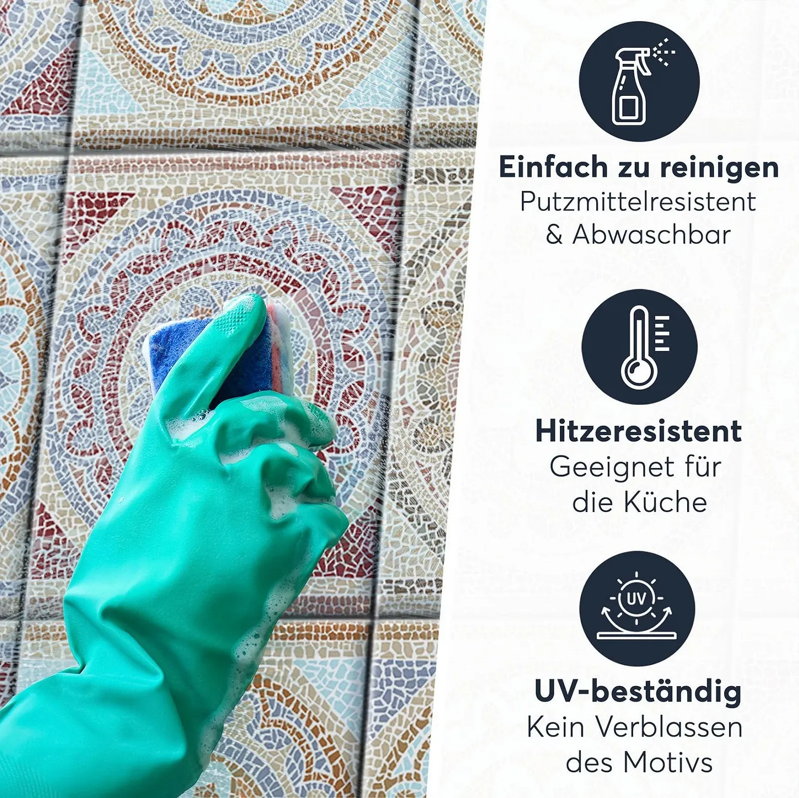 Наклейки на плитку PVC Mosaic Africa Mosaic Набір 9 шт., фото №6