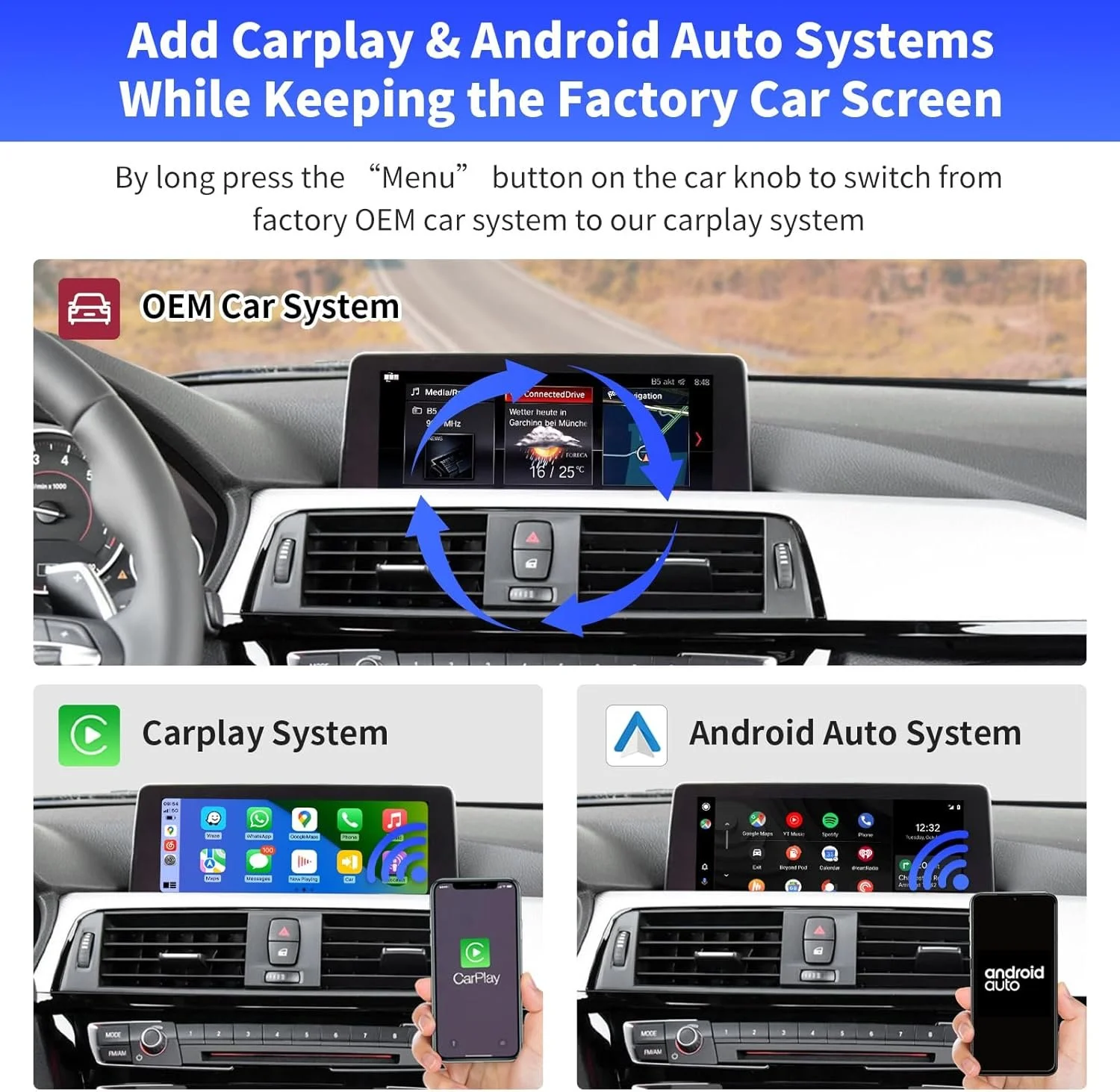 Бездротовий модуль приймача Smart CarPlay Module Interface For BMW 1-7 M3 M4 M5 X1-X6 2017-2020 for BMW EVO System ID5 ID6 Black, фото №3 Бездротовий модуль приймача Smart CarPlay Module Interface For BMW 1-7 M3 M4 M5 X1-X6 2017-2020 for BMW EVO System ID5 ID6 Black, фото №3
