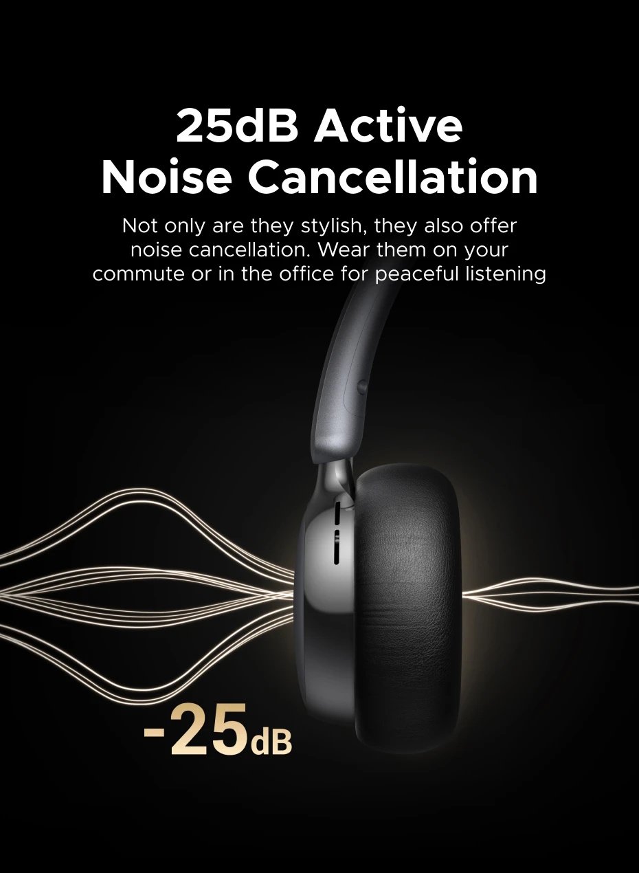 Навушники Ugreen Studio Plus ANC BT6.0 80год Multipoint Black, фото №3 Навушники Ugreen Studio Plus ANC BT6.0 80год Multipoint Black, фото №3