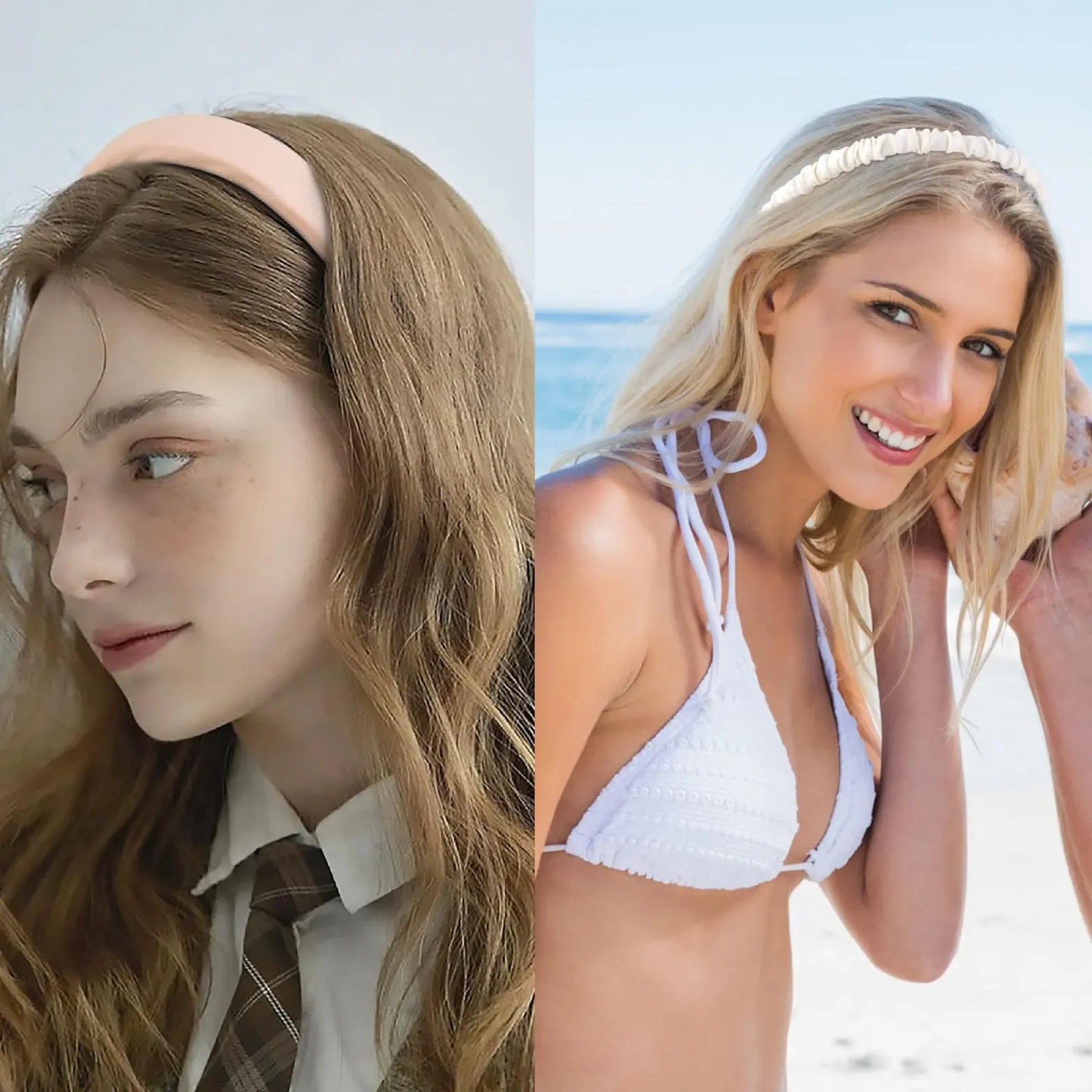 Набір із 7 жіночих обручів для волосся Brown з бісером, фото №9 Набір із 7 жіночих обручів для волосся Brown з бісером, фото №9