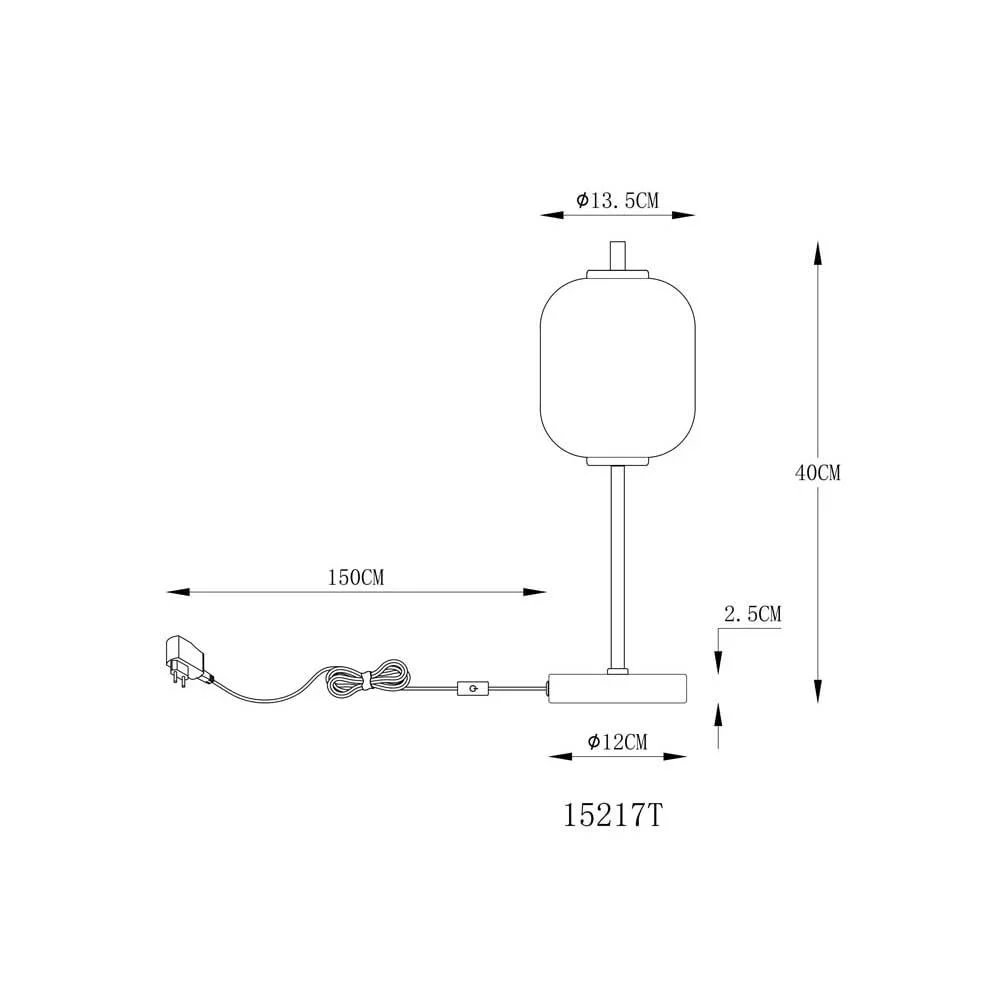 Настольная лампа GLOBO Латунь Стекло Опал 40 см, фото №5
