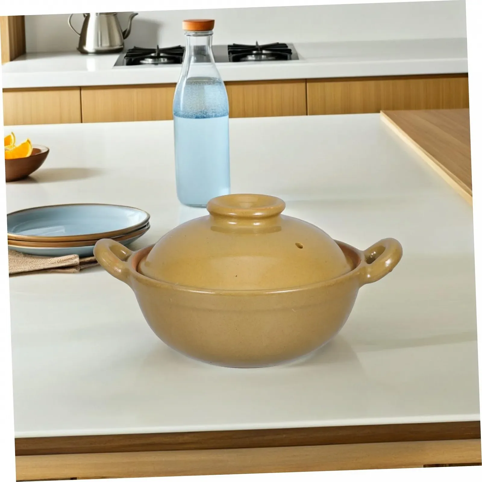 Кастрюля керамическая 500 мл с ручкой и крышкой, фото №8