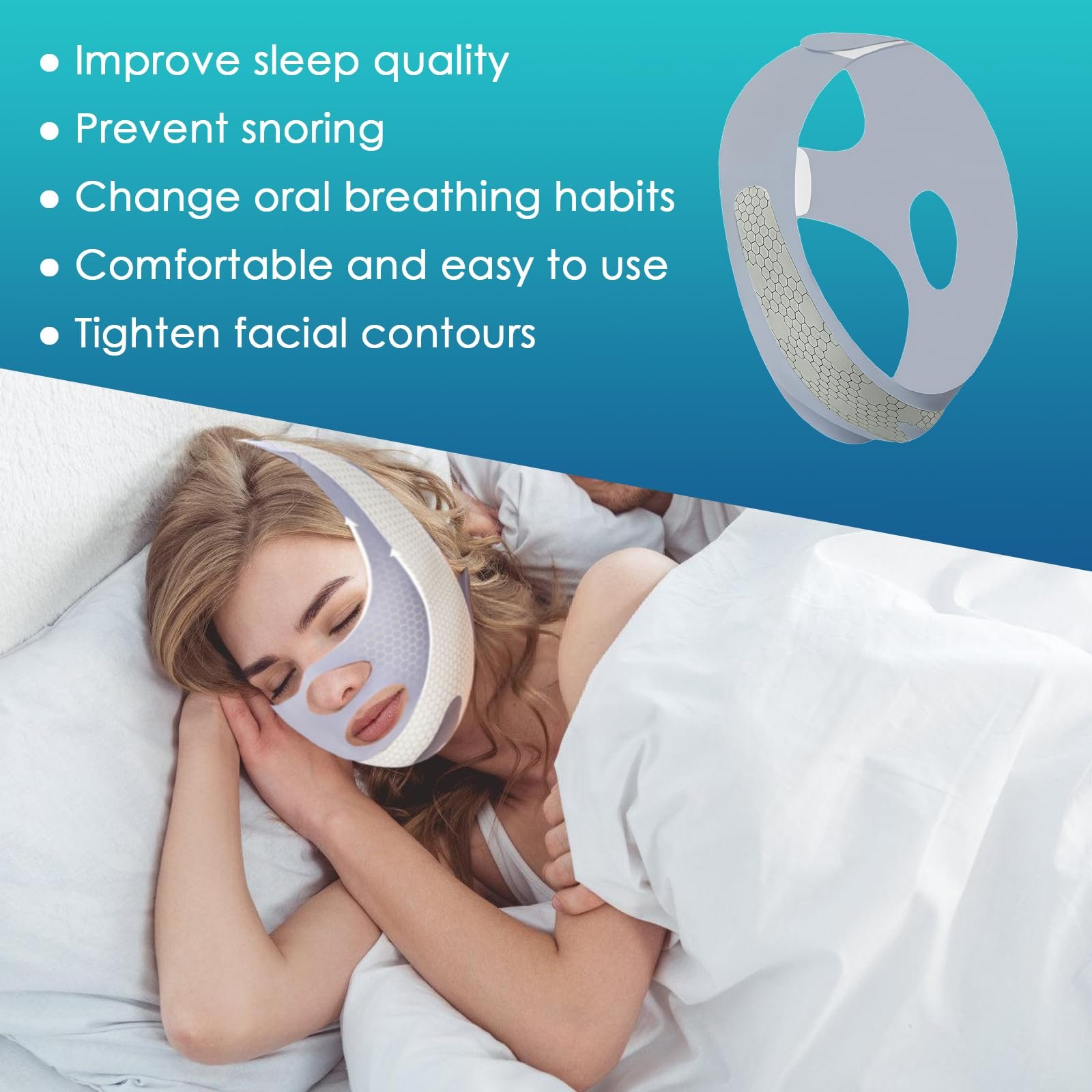 Ремешок против храпа регулируемый дышащий для лучшего сна, фото №7 Ремешок против храпа регулируемый дышащий для лучшего сна, фото №7