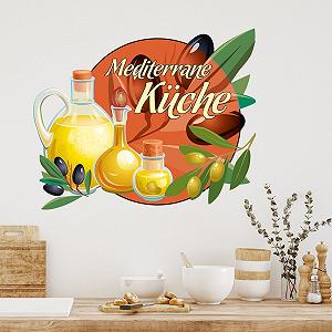 Наклейка на стіну Mediterranean Kitchen with Oil and Olives 37 x 30 см synthetic.ua - Фото 1