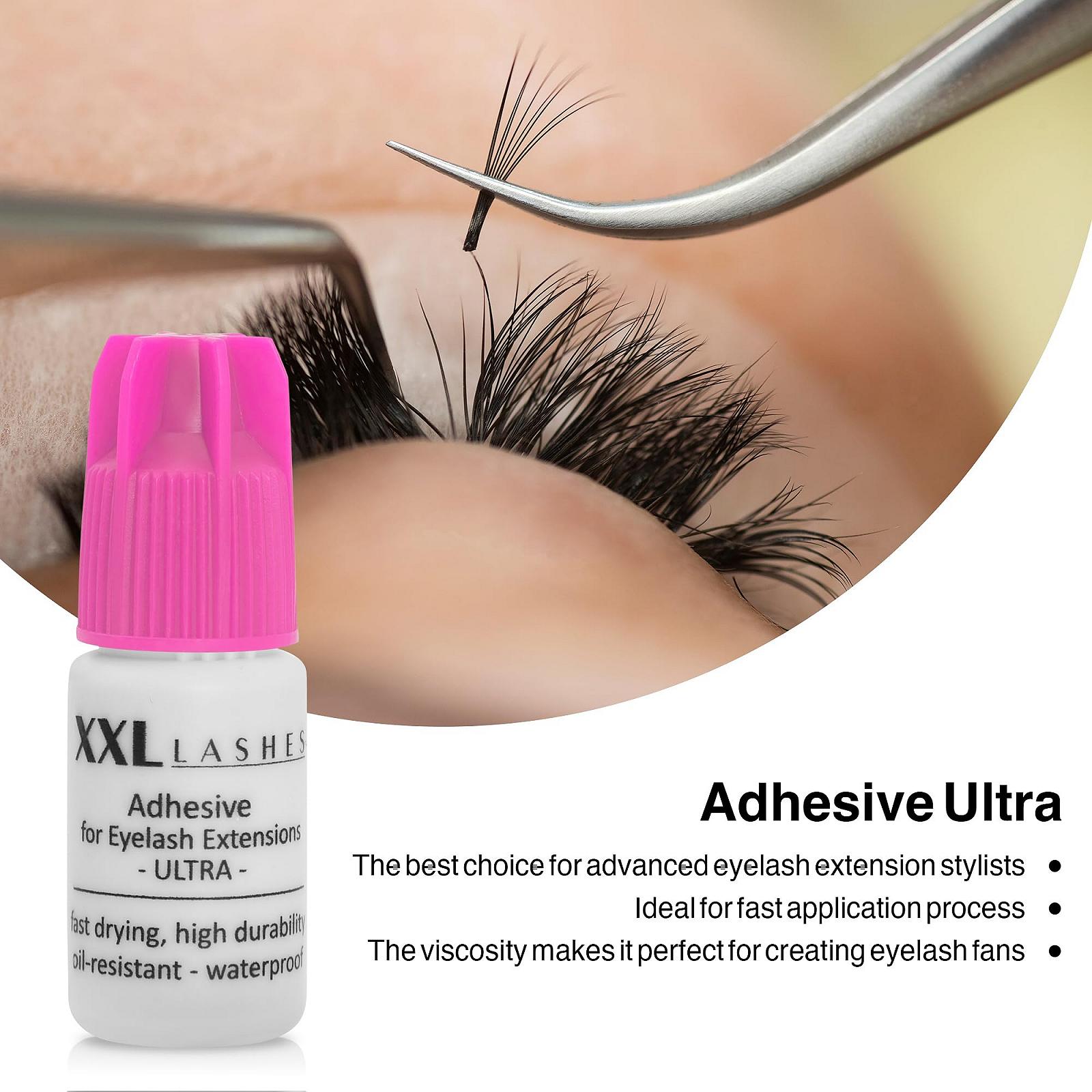 Клей для вій XXL Lashes xD "Ultra" Маслостійкий Висока міцність Швидковисихаючий Водостійкий Придатний для об'ємної техніки 5 мл, фото №3