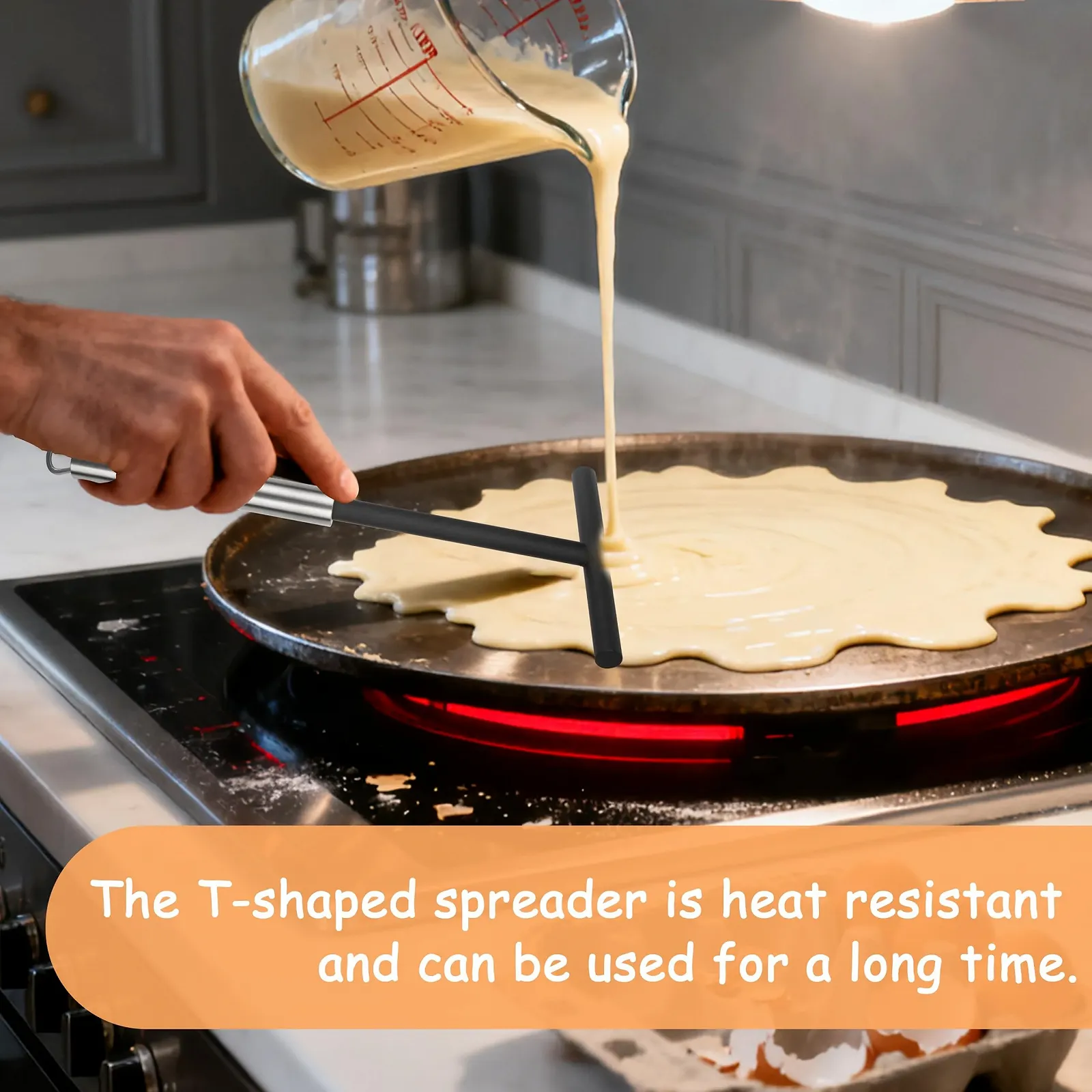 Набор для приготовления блинов Crepes Distributor Т-образный распределитель лопатка и кисточка 3 шт. Черный, фото №2 Набор для приготовления блинов Crepes Distributor Т-образный распределитель лопатка и кисточка 3 шт. Черный, фото №2
