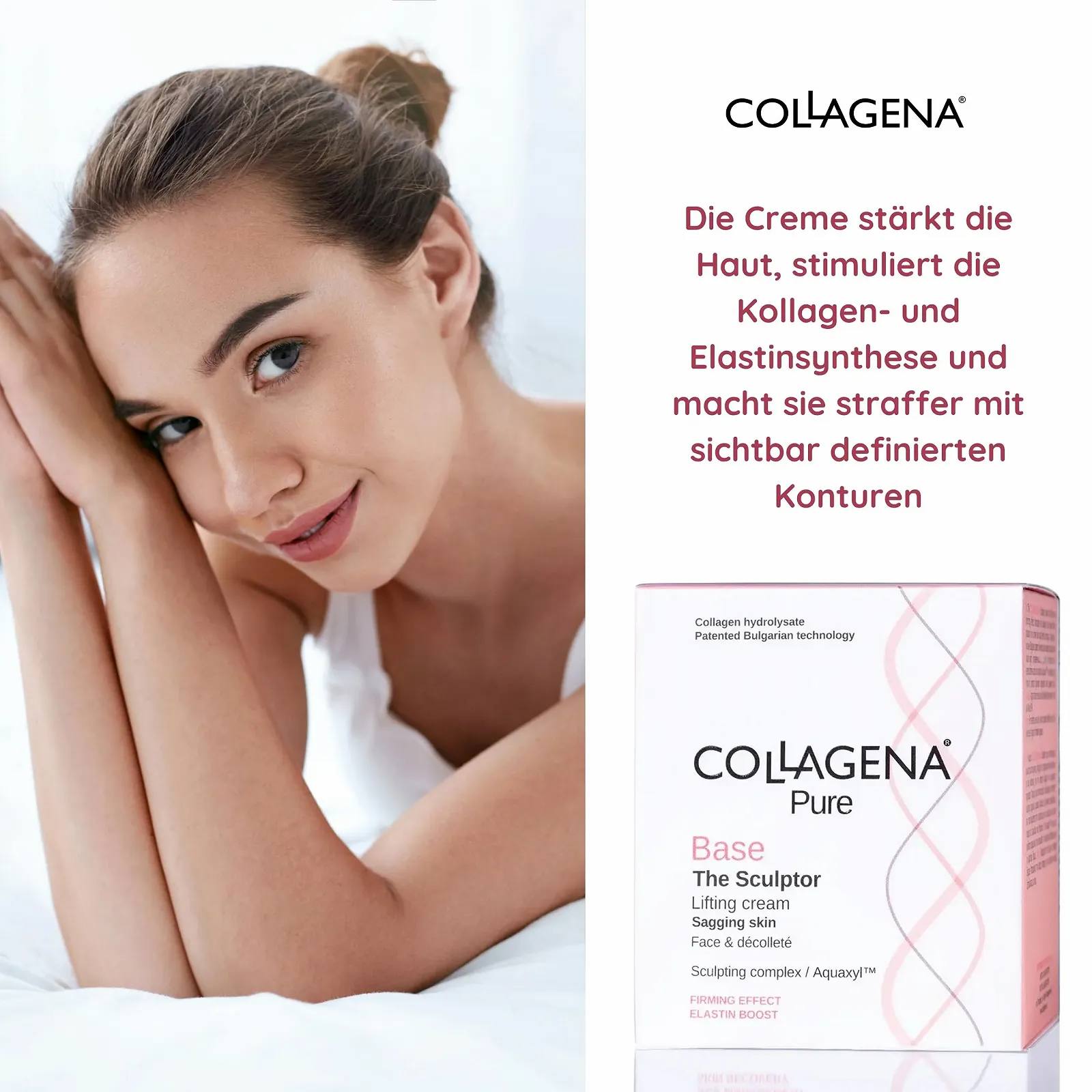 Денний крем COLLAGENA Pure Lifting Cream Firming Wrinkle & Collagen з Glycolift Anti Ageing для шиї та декольте 50 мл, фото №3