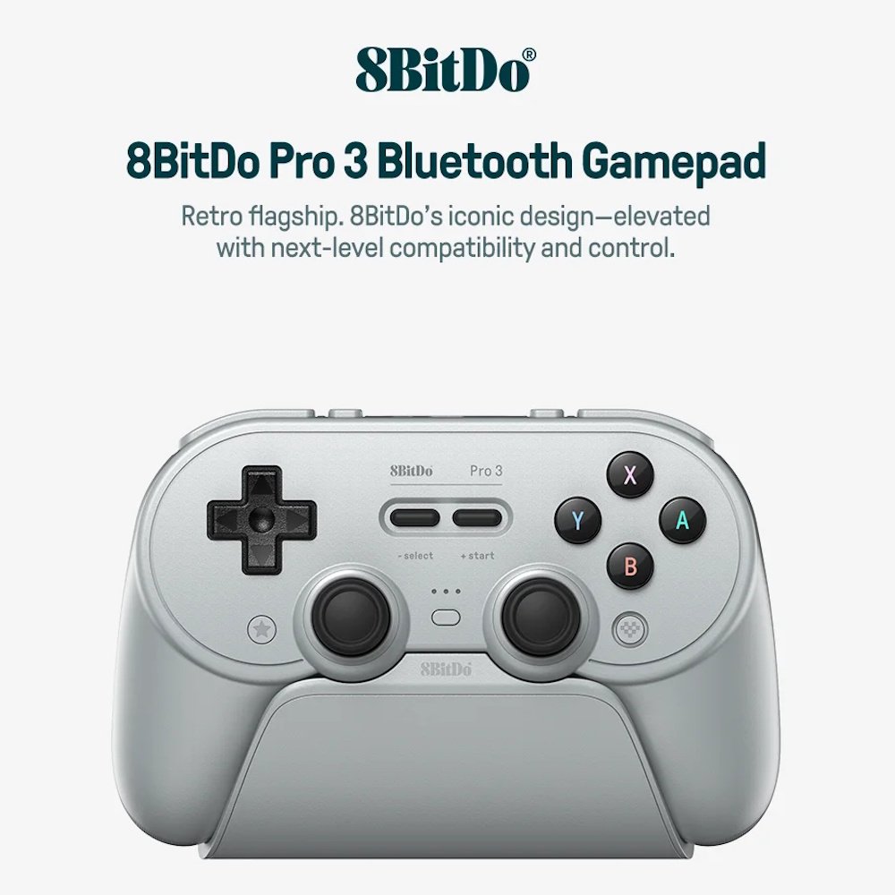 Геймпад 8Bitdo Pro 3 Windows/Android/Switch 2/macOS TMR White + Док-станція, фото №2 Геймпад 8Bitdo Pro 3 Windows/Android/Switch 2/macOS TMR White + Док-станція, фото №2