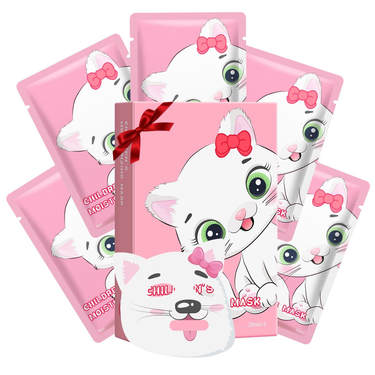 Маска для лица Животные Листья Маски Набор для ухода за кожей 5 шт Успокаивающие и увлажняющие маски для лица Увлажняющая косметическая маска для лица Ежедневный уход, фото №5