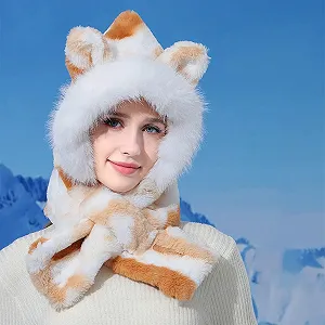 Тепла шапка-шарф з капюшоном synthetic.ua - Фото 1