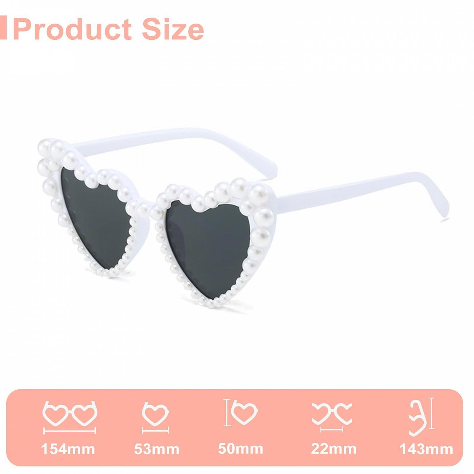 Солнцезащитные Очки Сердце Жемчуга Винтаж Сердцевидные с Жемчужным Декором, фото №5