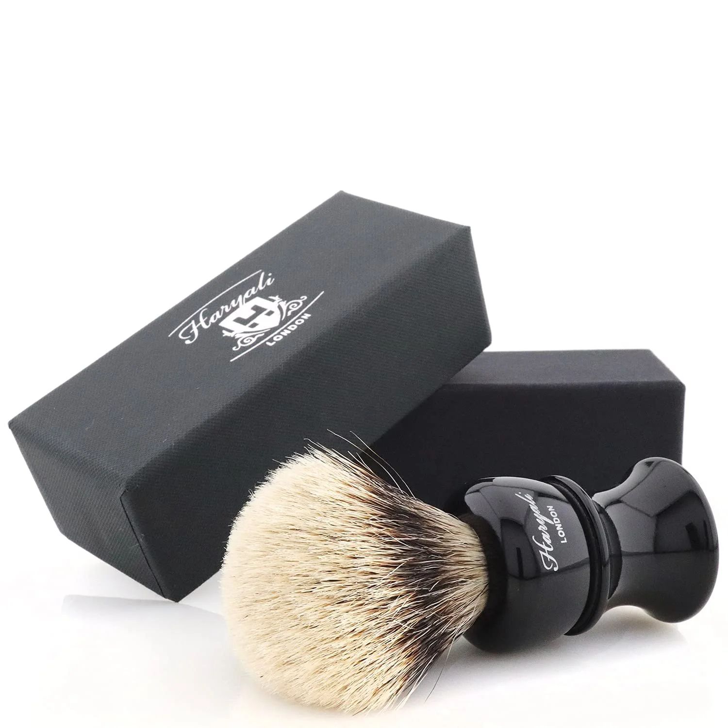 Набор для бритья Black Colour Silver Tip Badger с подставкой и Т-образной бритвой черный, фото №6 Набор для бритья Black Colour Silver Tip Badger с подставкой и Т-образной бритвой черный, фото №6