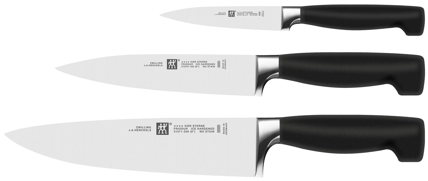 Набор ножей Zwilling Four Stars 3 предмета: нож для очистки/гарнира, нож для мяса, нож шеф-повара, фото №1