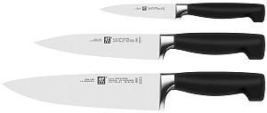 Набор ножей Zwilling Four Stars 3 предмета: нож для очистки/гарнира, нож для мяса, нож шеф-повара - Фото 1