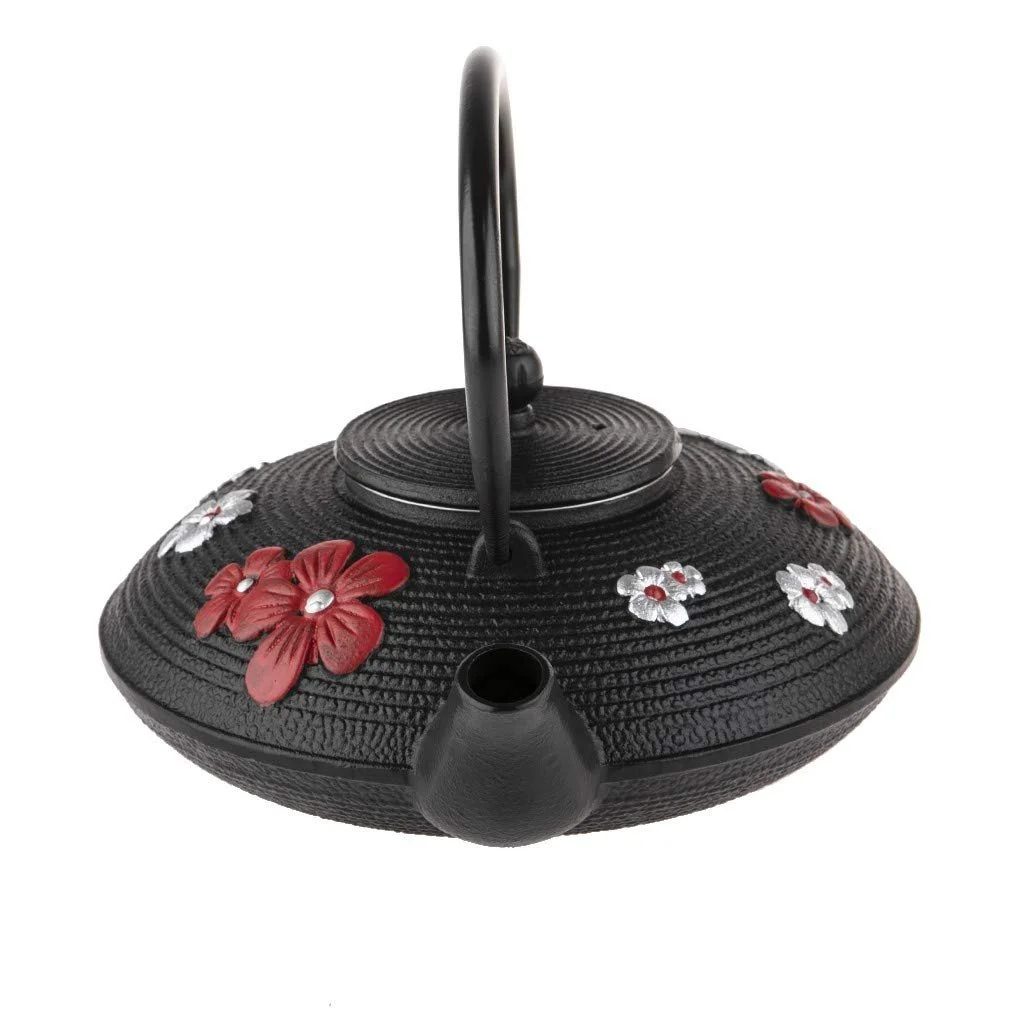 Чайник-заварник Чавунний Червоний та Срібний 800 мл, фото №4