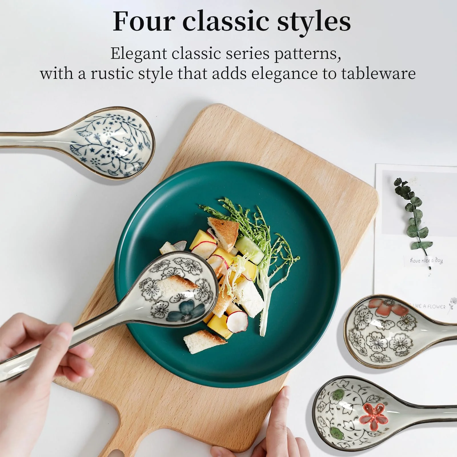 Набір з 4 азіатських супових ложок з гачками, фото №7