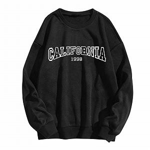 Женская Толстовка California Cute Принт Колледж Круглый вырез Los Angeles Backwoods Графика Длинный рукав Свободный California 1988 - Фото 1