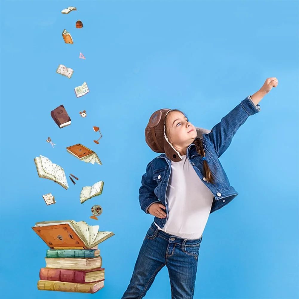 Наклейка на стіну SUPERDANT Чарівна книга Книги, що летять Вінілова 80 x 39 см, фото №5