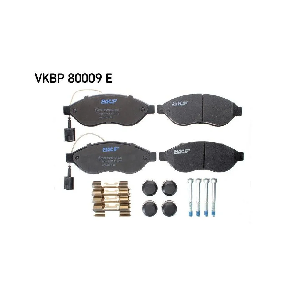 Комплект гальмівних колодок, дискове гальмо SKF VKBP 80009 E для CITROËN FIAT PEUGEOT, фото №1
