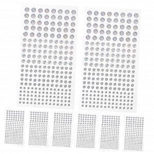 Наклейки зі стразами STOBOK 8 аркушів - Фото 1