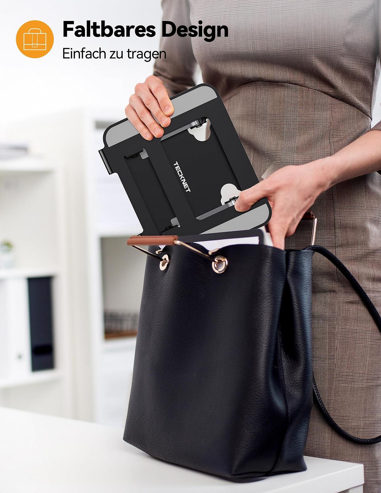 Подставка для ноутбука TECKNET Регулируемая по высоте и вращающаяся, Эргономичная подставка для ноутбука, Подставка для ноутбука Черный, фото №6 Подставка для ноутбука TECKNET Регулируемая по высоте и вращающаяся, Эргономичная подставка для ноутбука, Подставка для ноутбука Черный, фото №6