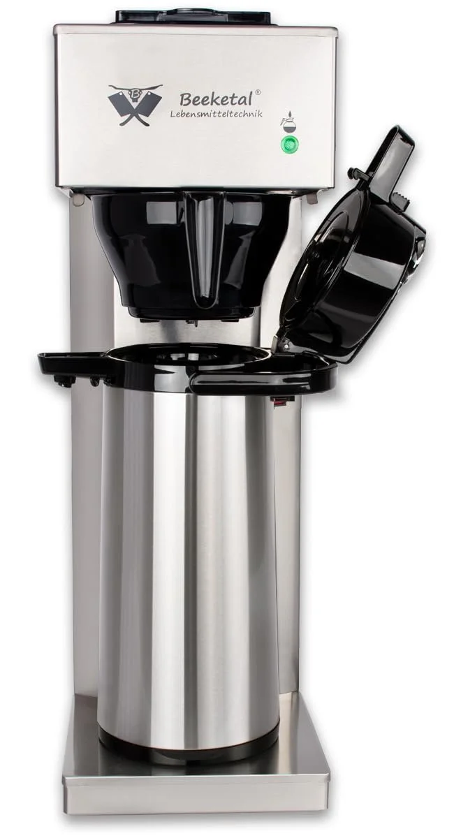 Фильтр-кофеварка Beeketal BGK2-T Gastro с термосом-помпой 2,0 л 10 бумажных фильтров нержавеющая сталь, фото №3