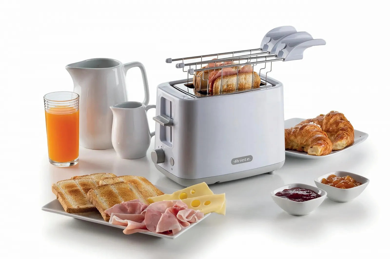 Тостер Ariete Breakfast 147, тостер з 7 рівнями підсмажування, автоматичним викидом, знімним відсіком для крихт, кнопкою зупинки, включає щипці з нержавіючої сталі, 760 Вт, білий, фото №4