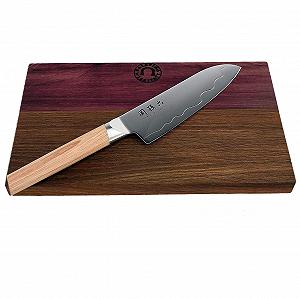 Набір: Ніж Santoku Kai Seki Magoroku MGC-0402 + Дошка обробна дубова 30 x 18 см - Фото 1