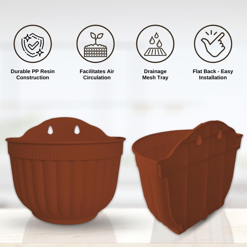 Настінні горщики з автополивом ShoppeWatch PL62 8 шт. теракотовий коричневий, фото №5 Настінні горщики з автополивом ShoppeWatch PL62 8 шт. теракотовий коричневий, фото №5