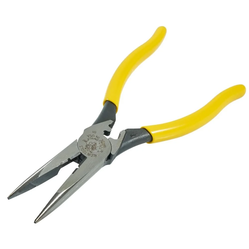 Плоскогубцы Klein Tools D203-8NCR длинноносые, для тяжелых условий эксплуатации, 20,32 см, с боковым резом, для зачистки проводов и обжима, фото №3