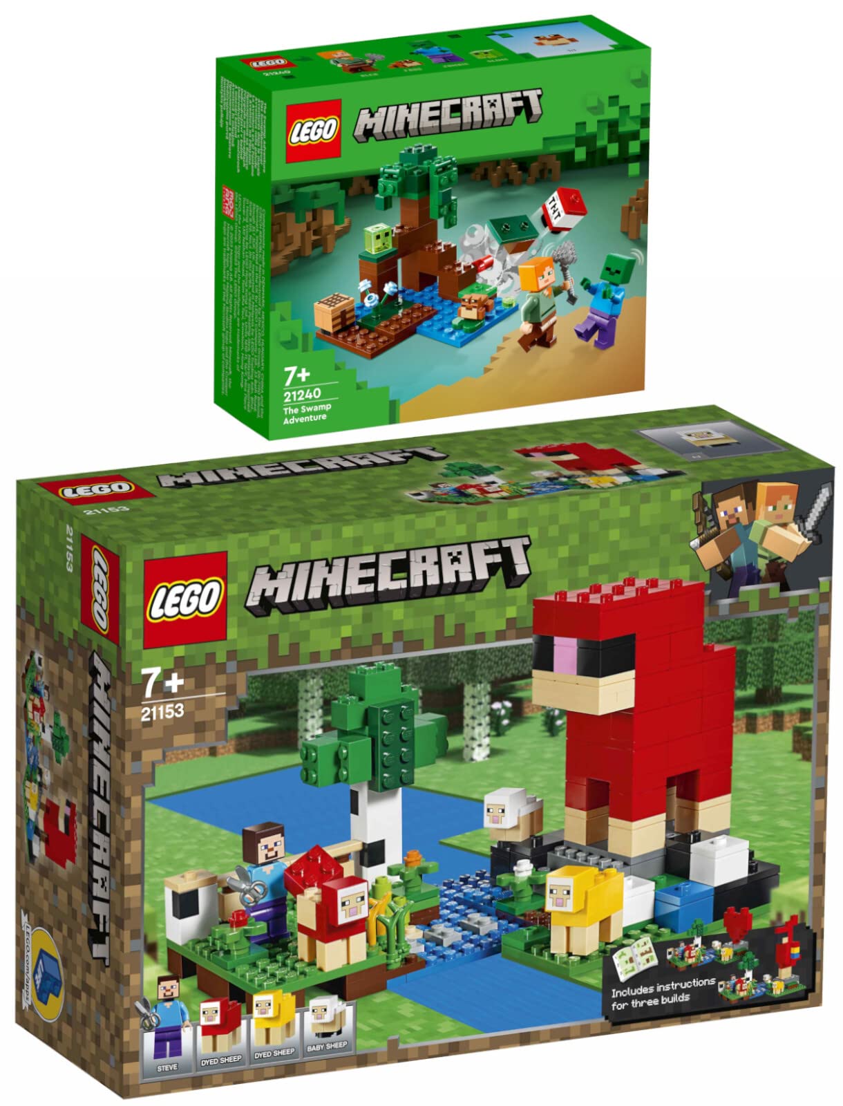 Lego Minecraft Set 21240 The Swamp Adventure & 21153 The Sheep Farm из 2 наборов, фото №1
