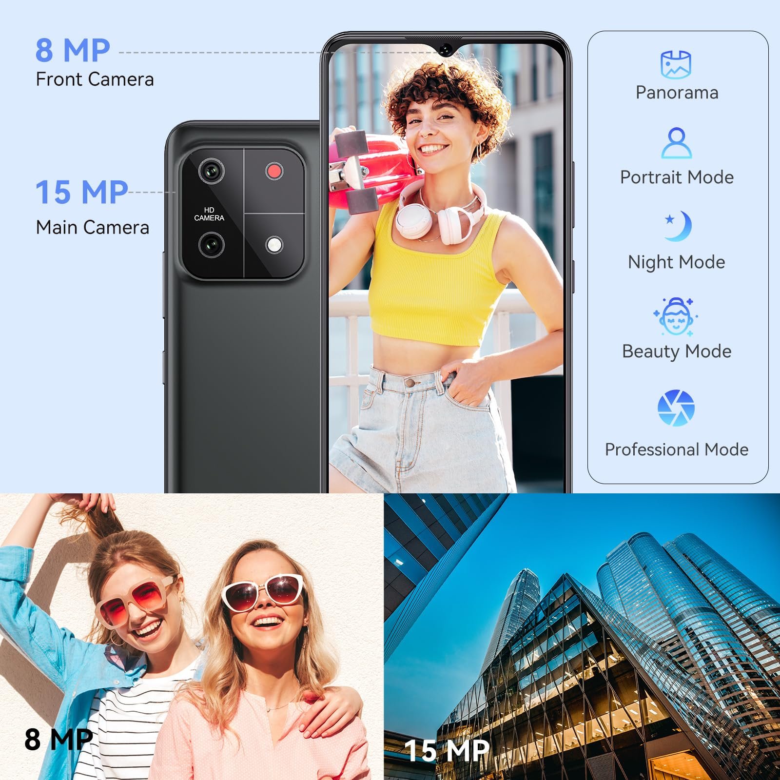 Смартфон CUBOT A1 8GB (4GB + 4GB) RAM 128GB ROM 6.56 дюймів 13MP 5100mAh Android 13 4G Dual SIM Octa Core GPS Face ID Black, фото №6 Смартфон CUBOT A1 8GB (4GB + 4GB) RAM 128GB ROM 6.56 дюймів 13MP 5100mAh Android 13 4G Dual SIM Octa Core GPS Face ID Black, фото №6