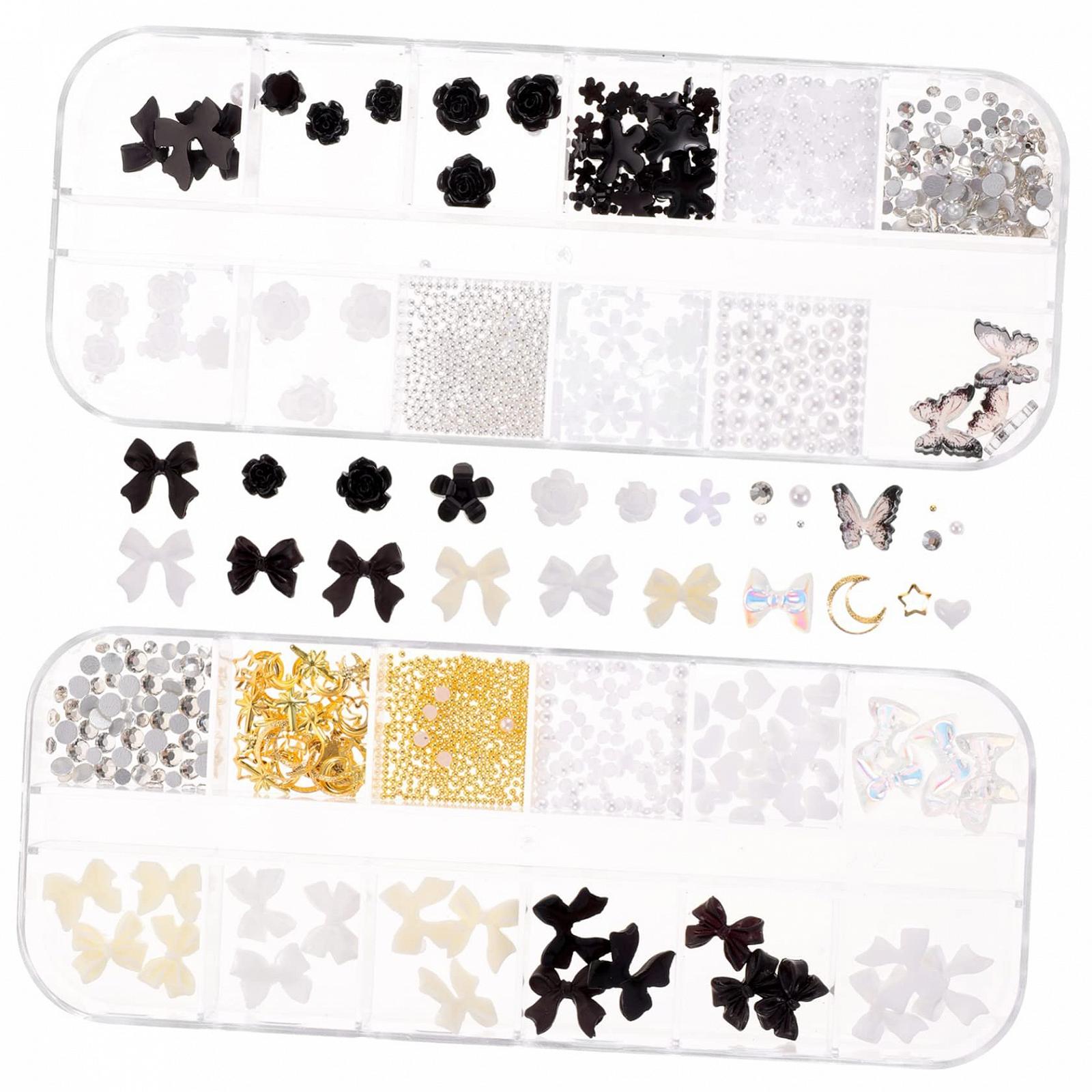 Стразы для ногтей Черные Бриллианты 2 упаковки, фото №1