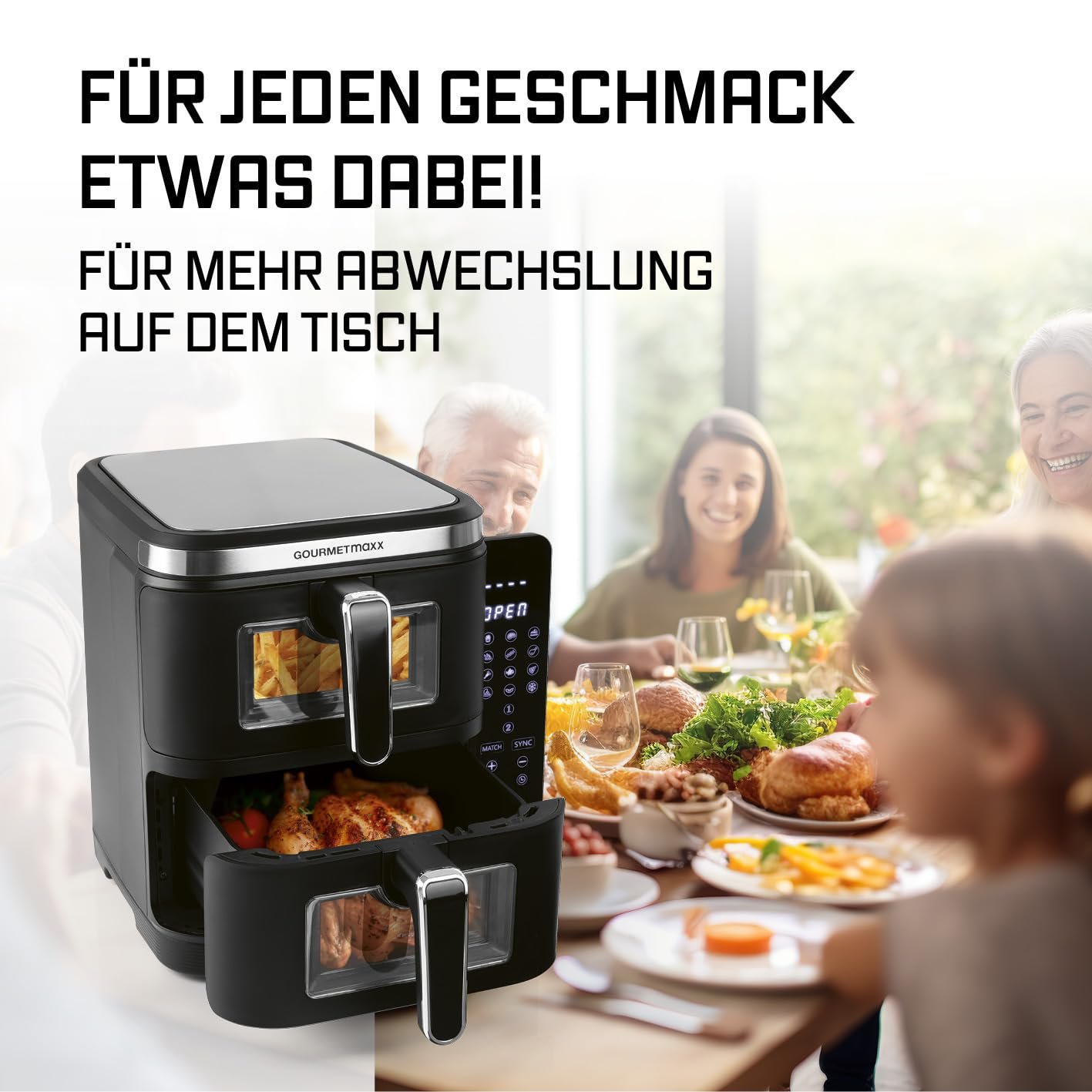 Мультипіч GOURMETmaxx FryUp Vertical 10 л 2800 Вт 2 камери, фото №6 Мультипіч GOURMETmaxx FryUp Vertical 10 л 2800 Вт 2 камери, фото №6