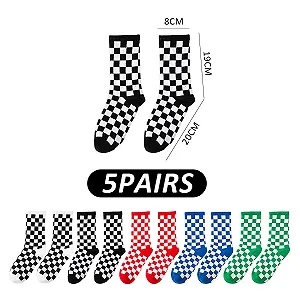 Шкарпетки в клітинку Жіночі Спортивні, 5 пар synthetic.ua - Фото 1