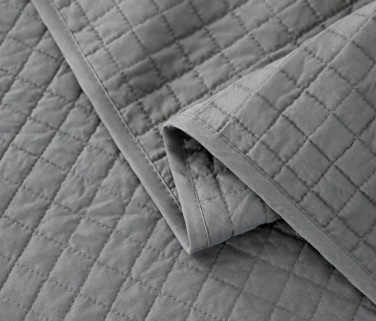 Покрывало WOLTU, 170 x 210 см, стеганое, 360 GSM, пэчворк, двухсторонний дизайн, клетчатое, двуспальное, серое, фото №3