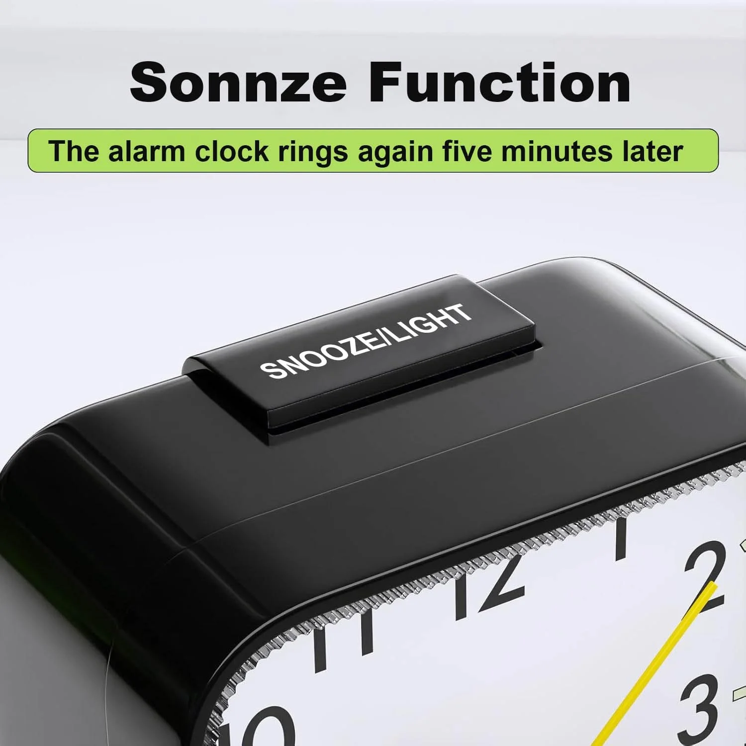Аналоговий будильник Azyh Безшумний з підсвіткою, функція повтору, фото №3