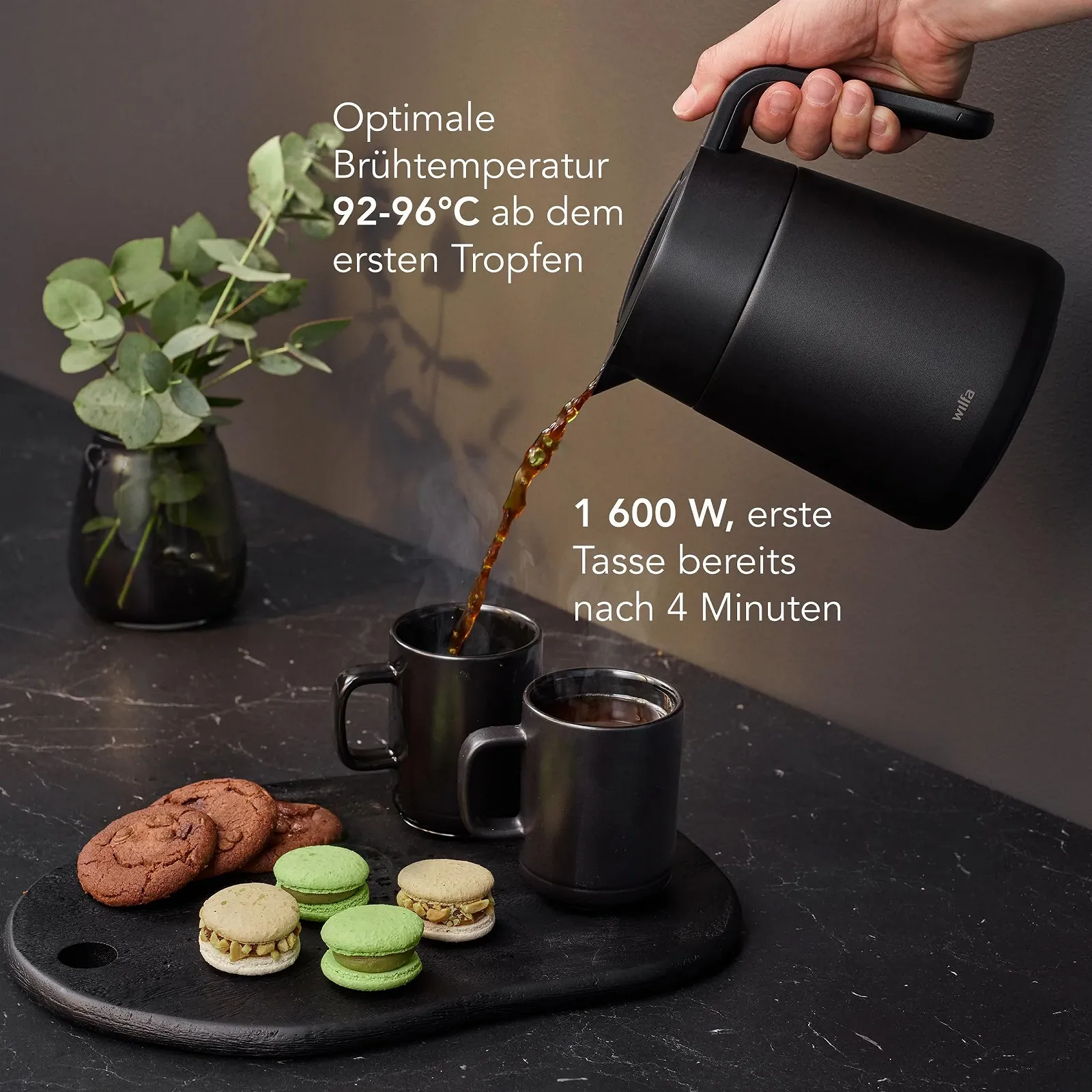 Капельная кофеварка Wilfa Performance Thermal 1.25 л 1600 Вт черная, фото №6