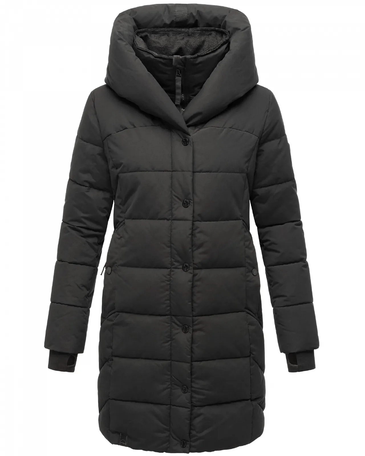 Пальто Navahoo Зимове Тепле стьобане довге з капюшоном і знімним флісовим коміром, фото №1