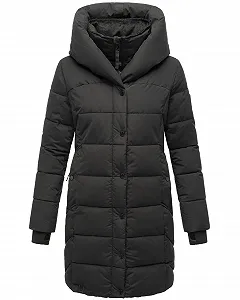 Пальто Navahoo Зимнее Теплое стеганое длинное с капюшоном и съемным флисовым воротником - Фото 1