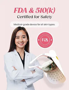 LED Маска Peachaboo Red Light Therapy 3 Режимы Красный и Синий свет synthetic.ua - Фото 1